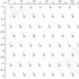 Tissu - Oies grises sur fond blanc