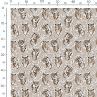 Tissu - Tigres sur fond beige