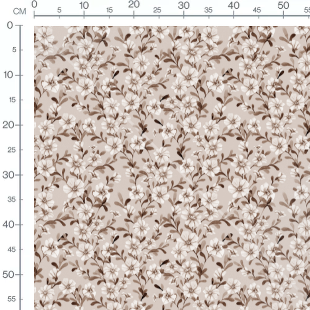 Tissu - Fleurs beige sur fond clair 2