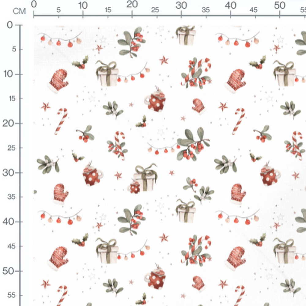 Tissu - Cadeaux et bonbons rouges