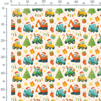 Tissu - Véhicules colorés sur beige 3