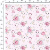 Tissu - Petits cochons et fleurs