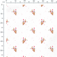 Tissu - Cornets avec cerises sur blanc