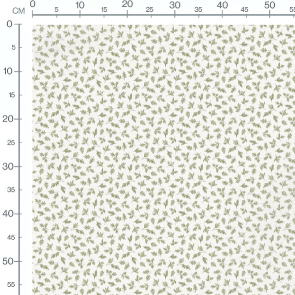 Tissu - Motif de feuilles vertes variées