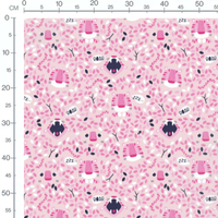 Tissu - Tigres roses et feuillage