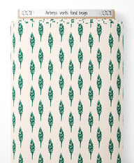 Tissu - Arbres verts sur fond beige