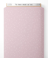 Tissu - Pois blancs délicats sur rose