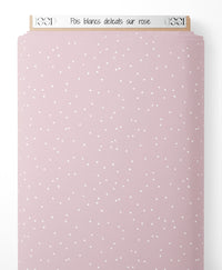 Tissu - Pois blancs délicats sur rose