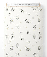 Tissu - Fleurs blanches sur fond blanc 2