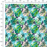 Tissu - Feuilles tropicales et triangles