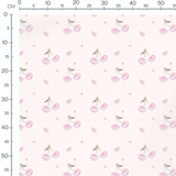 Tissu - Cerises roses pastel légères