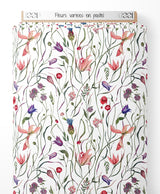 Tissu - Fleurs variées en pastel