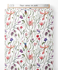 Tissu - Fleurs variées en pastel