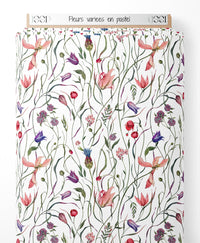 Tissu - Fleurs variées en pastel