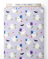 Tissu - Fantômes et fleurs colorées