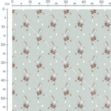 Tissu - Lapins patinant sur glace