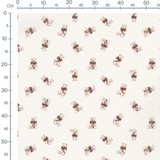 Tissu - Oursons beige clair et nœuds