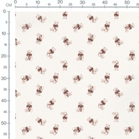 Tissu - Oursons beige clair et nœuds
