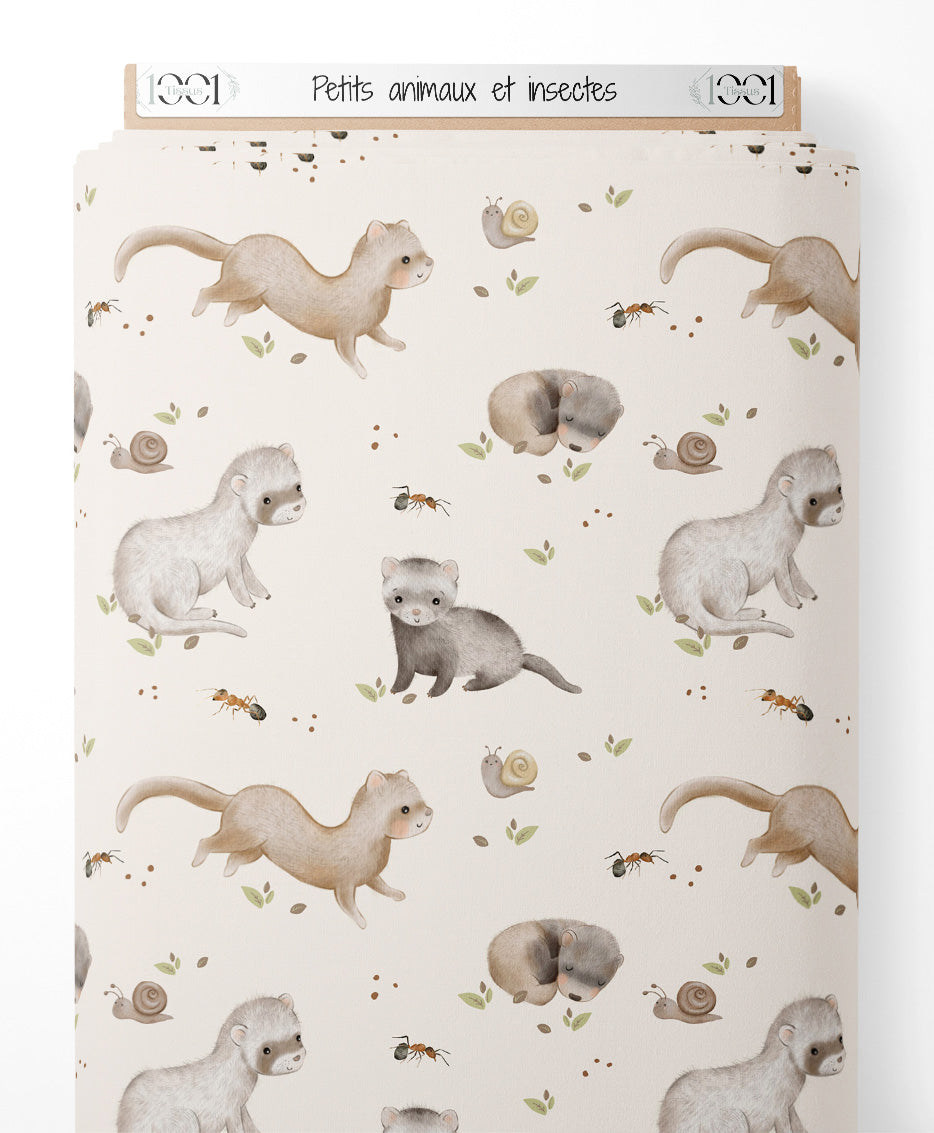 Tissu - Petits animaux et insectes