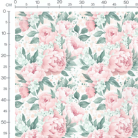 Tissu - Pivoines roses et pastels