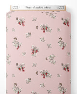 Tissu - Fleurs et papillons colorés