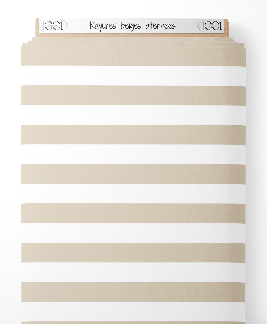 Tissu - Rayures beiges alternées