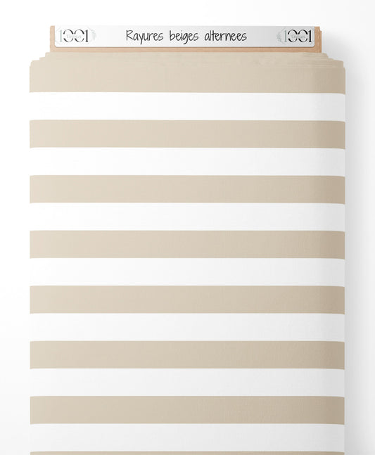 Tissu - Rayures beiges alternées