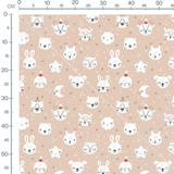 Tissu - Visages d'animaux et étoiles