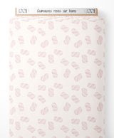 Tissu - Guimauves roses sur blanc