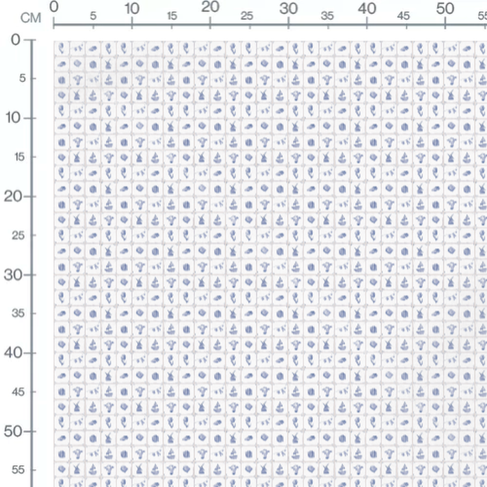 Tissu - Icônes hollandaises bleues
