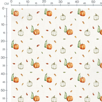 Tissu - Citrouilles orange et poires