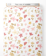 Tissu - Fleurs roses et coccinelles