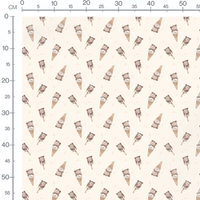 Tissu - Oursons en cornets crème