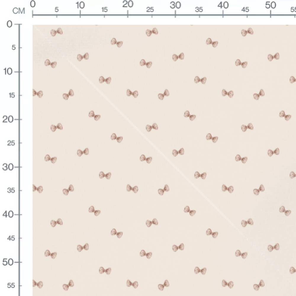 Tissu - Noeuds marron sur beige