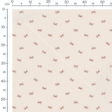 Tissu - Noeuds marron sur beige