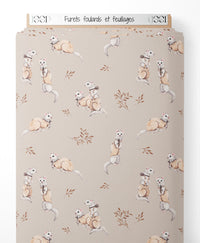 Tissu - Furets foulards et feuillages