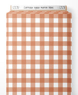 Tissu - Carreaux égaux marron blanc