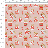 Tissu - Ours et lapin sur beige clair