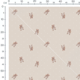 Tissu - Oursons marron sur beige 2