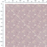 Tissu - Fleurs délicates sur fond mauve