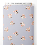Tissu - Souris couronnées sur fond mauve