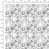 Tissu - Motifs Halloween noir et blanc