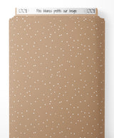 Tissu - Pois blancs petits sur beige