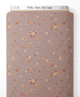 Tissu - Petites fleurs sur fond taupe