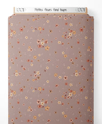Tissu - Petites fleurs sur fond taupe