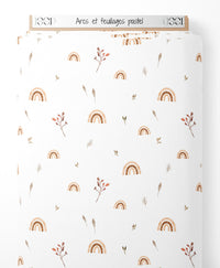 Tissu - Arcs et feuillages pastel