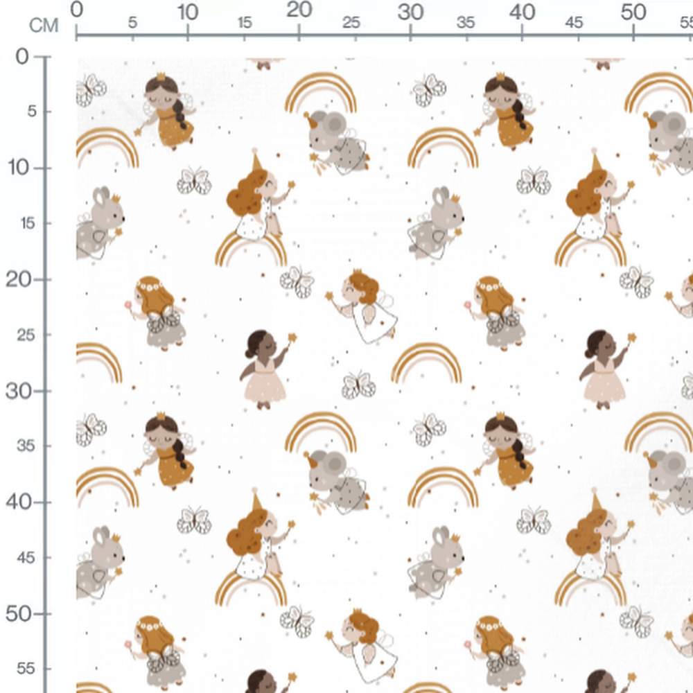 Tissu - Fées et arcs-en-ciel