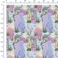 Tissu - Rochers et végétation exotique