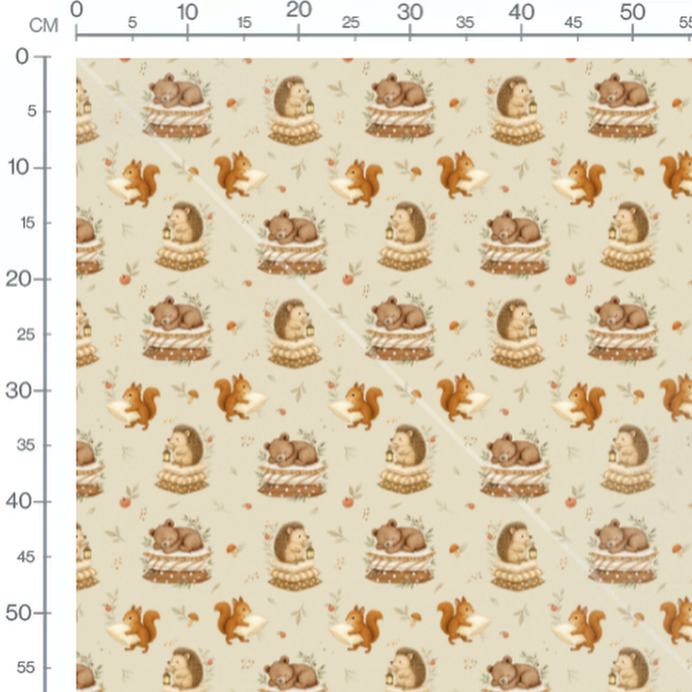 Tissu - Tulipes blanches sur fond bleu