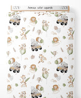Tissu - Animaux safari aquarelle